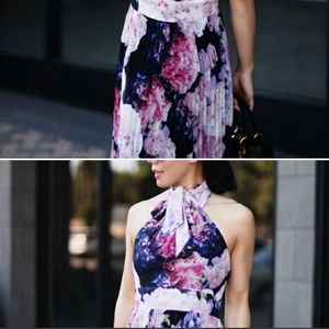 Eliza J Pleat Halter Maxi Dress